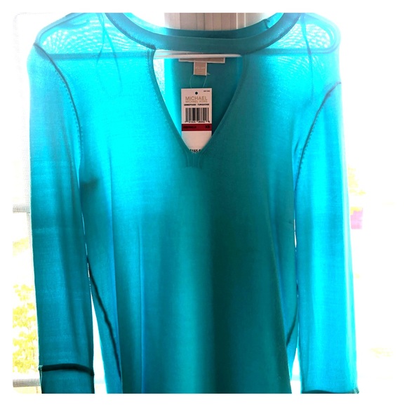 Turquoise Long Sleeves Sweater - Picture 2 of 3